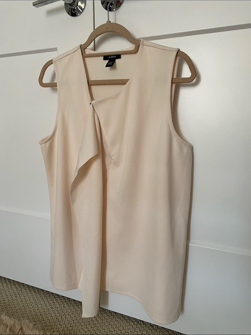 Alfani Ivory Sleeveless Tie-Front Blouse/NWOT